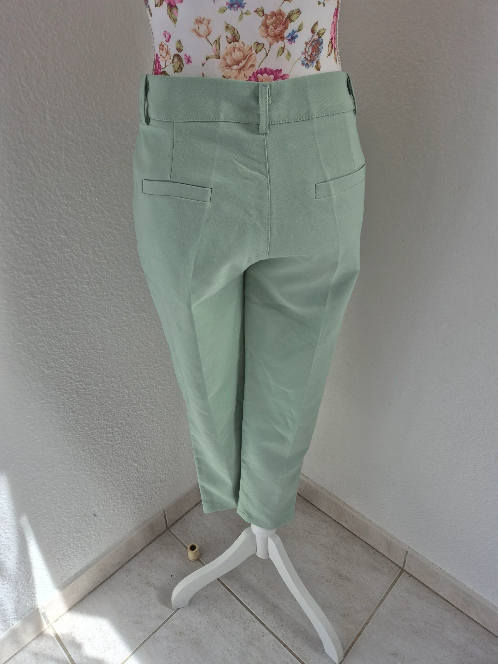 Calça social feminina Chika Girl M 38 verde-menta corte reto chique elegante Made in Italy – photo 5